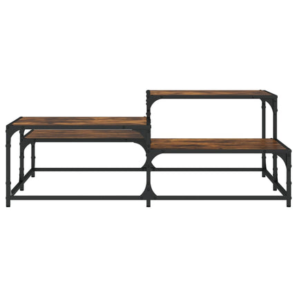 Soffbord rökfärgad ek 107x107x40 cm konstruerat trä