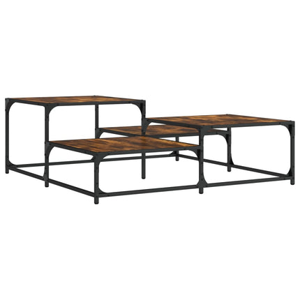 Soffbord rökfärgad ek 107x107x40 cm konstruerat trä