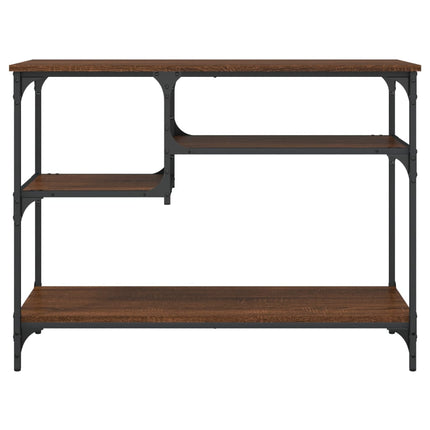 Konsolbord med hyllor brun ek 100x35x75 cm