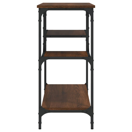 Konsolbord med hyllor brun ek 100x35x75 cm
