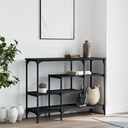 Konsolbord med hyllor svart 100x35x75 cm