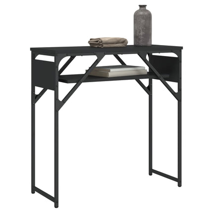 Konsolbord med hylla svart 75x30x75cm konstruerat trä
