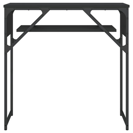 Konsolbord med hylla svart 75x30x75cm konstruerat trä