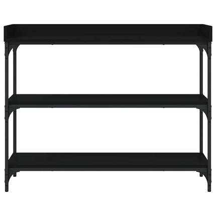 Konsolbord med hyllor svart 100x30x80 cm