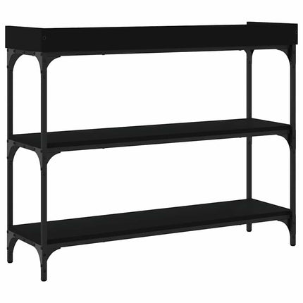 Konsolbord med hyllor svart 100x30x80 cm