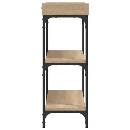 Konsolbord med hyllor sonoma-ek 100x30x80 cm