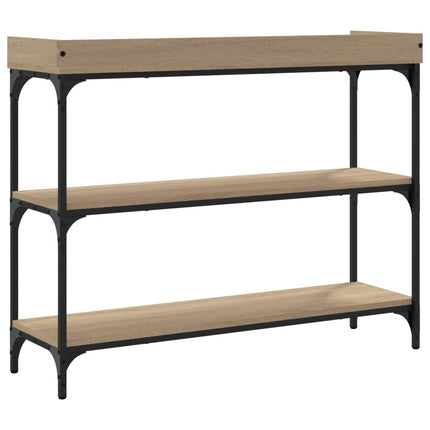 Konsolbord med hyllor sonoma-ek 100x30x80 cm