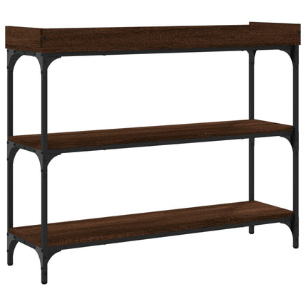 Konsolbord med hyllor brun ek 100x30x80 cm