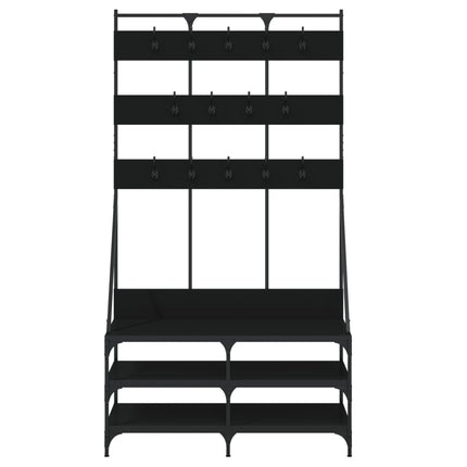 Klädställning med skoförvaring svart 100x40x184 cm