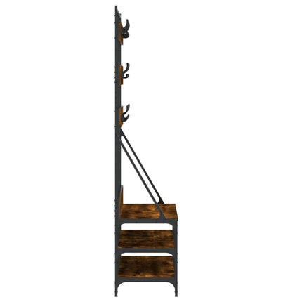 Klädställning med skoförvaring rökfärgad ek 100x40x184 cm