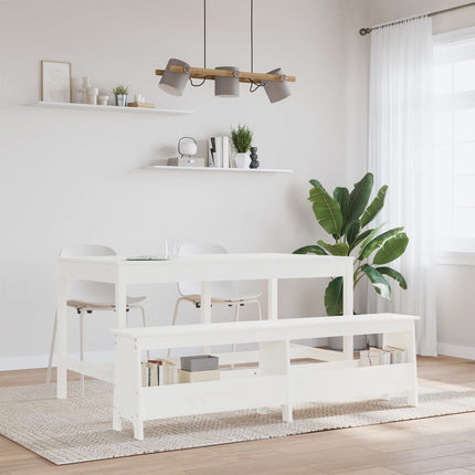 Skobänk vit 160x28x45 cm massiv furu