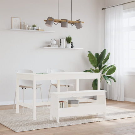 Hallbänk vit 100x28x45 cm massivt trä furu