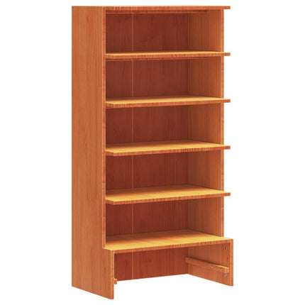 Skohylla vaxad brun 52x30x104 cm massiv furu