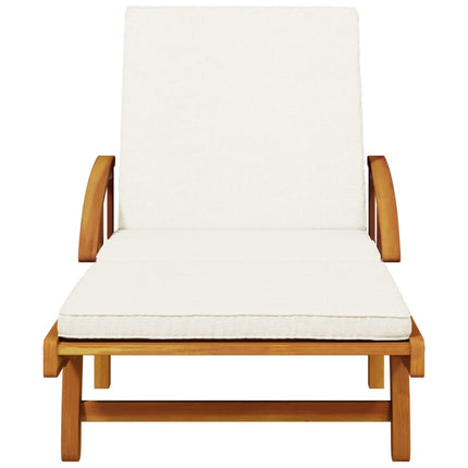 Solstolar 2 st med kuddar 200x68x83 cm massivt akaciaträ