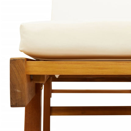 Solstolar 2 st med kuddar 200x68x83 cm massivt akaciaträ