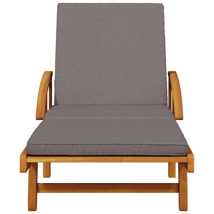 Solstolar 2 st med kuddar 200x68x83 cm massivt akaciaträ