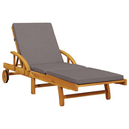 Solstolar 2 st med kuddar 200x68x83 cm massivt akaciaträ