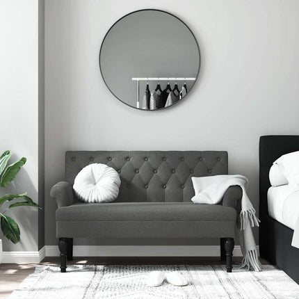 Bänk med ryggstöd mörkgrå 120x62x75,5 cm tyg