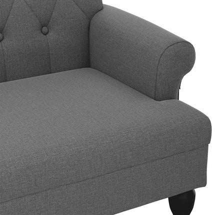 Bänk med ryggstöd mörkgrå 120x62x75,5 cm tyg