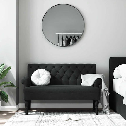 Bänk med ryggstöd svart 120x62x75,5 cm tyg