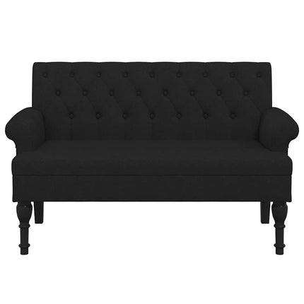 Bänk med ryggstöd svart 120x62x75,5 cm tyg