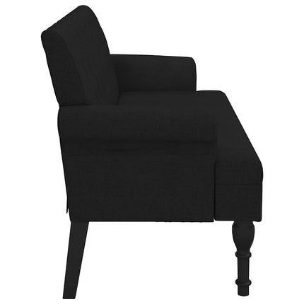Bänk med ryggstöd svart 120x62x75,5 cm tyg