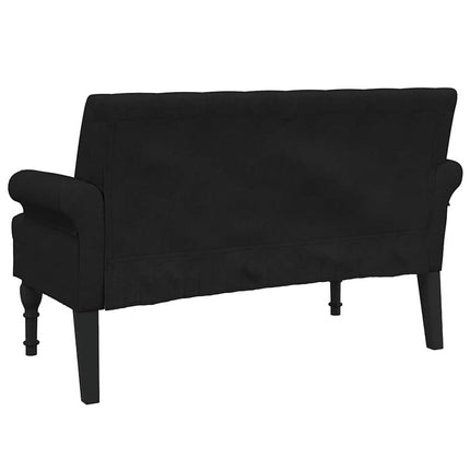 Bänk med ryggstöd svart 120x62x75,5 cm tyg