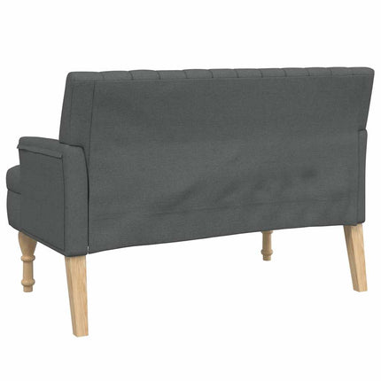 Bänk med dynor mörkgrå 113x64,5x75,5 cm tyg