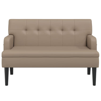 Bänk med ryggstöd cappuccino 112x65,5x75 cm konstläder