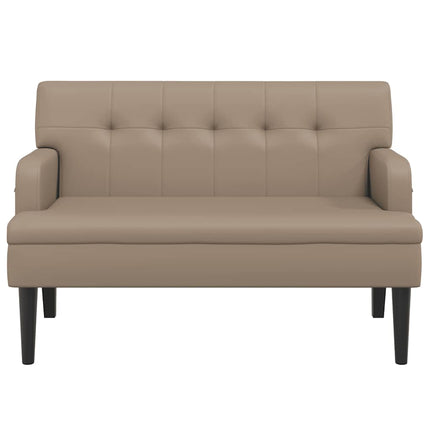 Bänk med ryggstöd cappuccino 112x65,5x75 cm konstläder