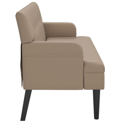 Bänk med ryggstöd cappuccino 112x65,5x75 cm konstläder
