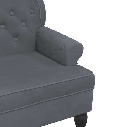 Bänk med ryggstöd mörkgrå 119,5x64,5x75 cm sammet