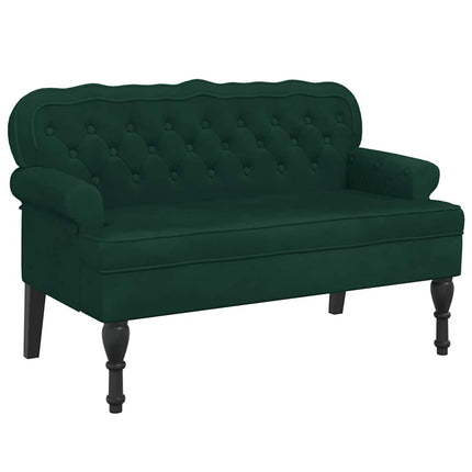 Bänk med ryggstöd mörkgrön 119,5x64,5x75 cm sammet