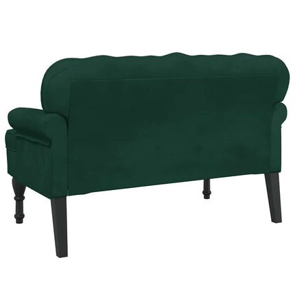 Bänk med ryggstöd mörkgrön 119,5x64,5x75 cm sammet