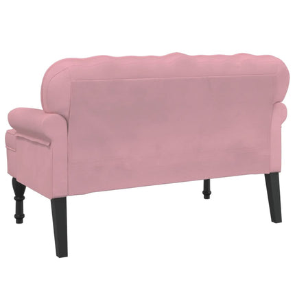 Bänk med ryggstöd rosa 119,5x64,5x75 cm sammet