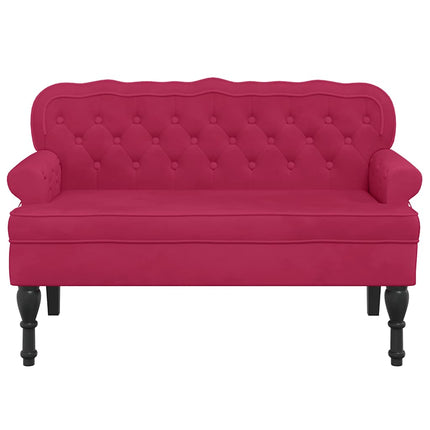 Bänk med ryggstöd vinröd 119,5x64,5x75 cm sammet