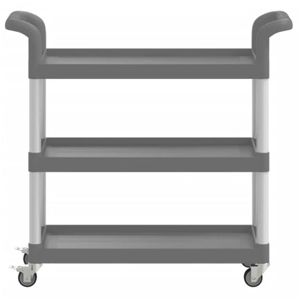 Rullvagn 3 våningar grå 77x34x72 cm aluminium