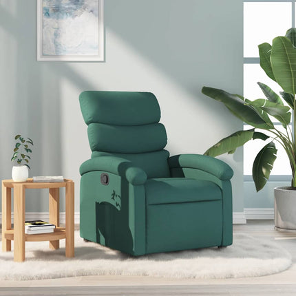Reclinerfåtölj mörkgrön tyg