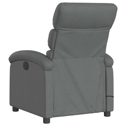 Massagefåtölj mörkgrå tyg