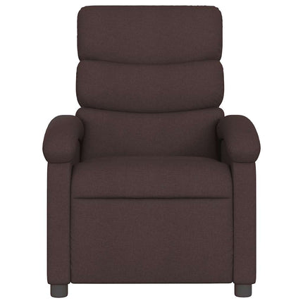 Massagefåtölj mörkbrun tyg