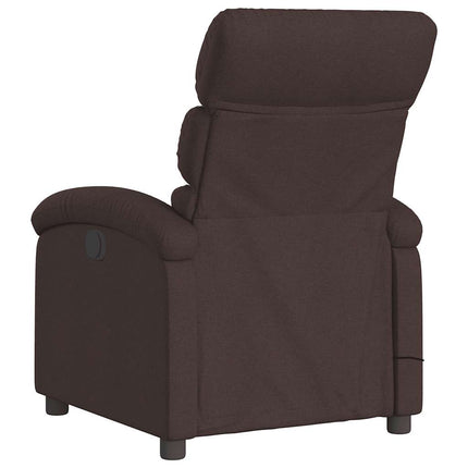 Massagefåtölj mörkbrun tyg