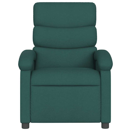 Massagefåtölj mörkgrön tyg