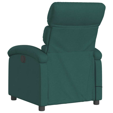Massagefåtölj mörkgrön tyg
