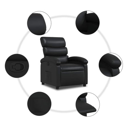 Reclinerfåtölj svart konstläder