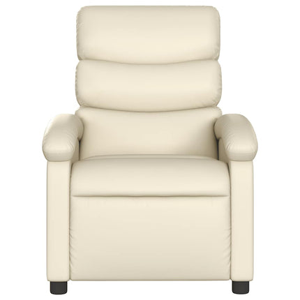 Reclinerfåtölj gräddvit konstläder