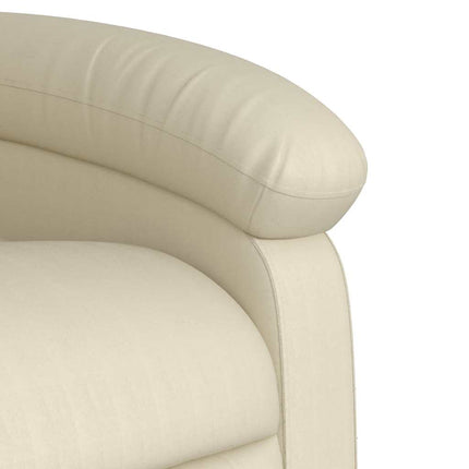 Reclinerfåtölj gräddvit konstläder