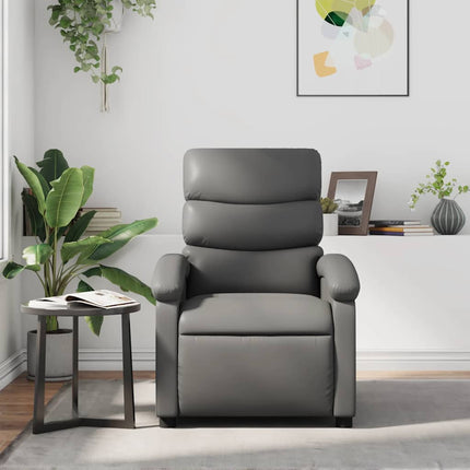 Reclinerfåtölj grå konstläder