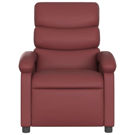 Reclinerfåtölj vinröd konstläder