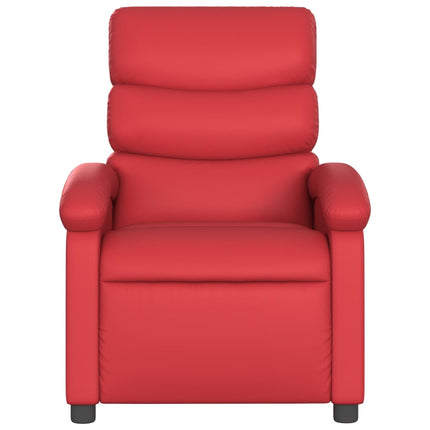 Reclinerfåtölj röd konstläder