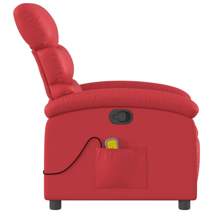 Massagefåtölj röd konstläder